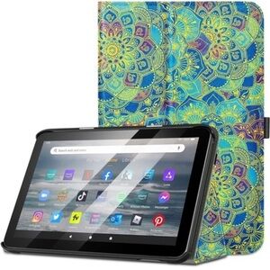 For the All-New Amazon Fire 7 Tablet: Slim Vegan Leather Case in Shades of‎ Blue